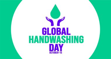 Ekim, Küresel Yıkama Günü arka plan şablonu. Tatil konsepti. arkaplan, pankart, kart ve yazı ve standart renkte poster tasarım şablonu. vektör illüstrasyonu.