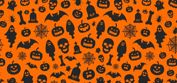 Outubro Feliz Design Fundo Padrão Halloween Com Abóboras Uso Fundo — Vetor de Stock