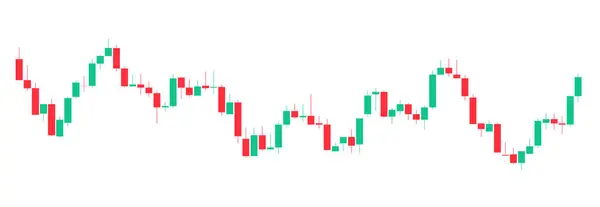 股票交易图红色和绿色背景模板 加密货币 股票市场和二进制期权的交易图 附有蜡烛和指标 外汇交易在金融市场上卖出 — 图库矢量图片