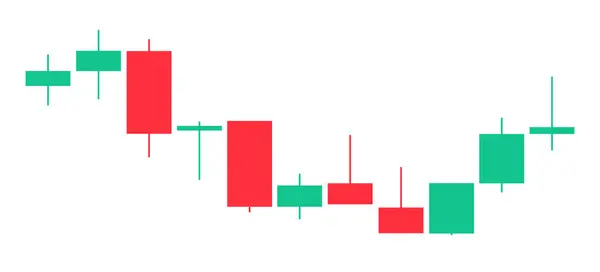 Comercio Acciones Gráfico Rojo Verde Plantilla Fondo Gráfico Comercio Divisas — Vector de stock