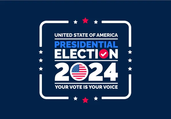 Προεδρικές Εκλογές 2024 Πρότυπο Σχεδιασμού Φόντου Σημαία Ηπα Ψηφίστε Στις — Διανυσματικό Αρχείο