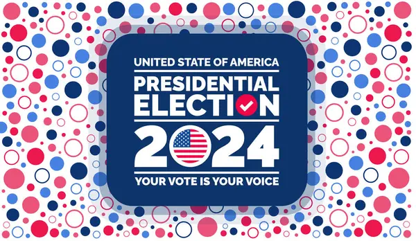 Προεδρικές Εκλογές 2024 Πρότυπο Σχεδιασμού Φόντου Σημαία Ηπα Ψηφίστε Στις — Διανυσματικό Αρχείο