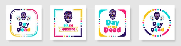 Jour Des Morts Dia Los Muertos Muertos Crâne Mexicain Coloré — Image vectorielle