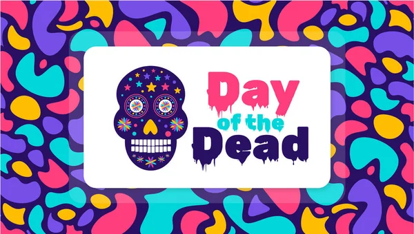 Tag Der Toten Dia Los Muertos Muertos Bunte Mexikanische Totenkopf — Stockvektor