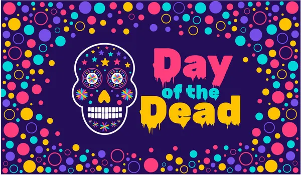Día Los Muertos Día Los Muertos Muertos Patrón Calavera Mexicana — Vector de stock