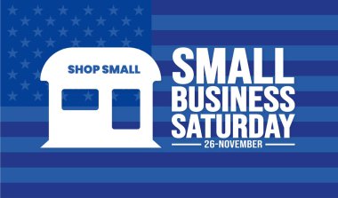 November is Small Business Saturday background template. Holiday concept. background, banner, placard, card, and poster design template with text inscription and standard color. vector illustration. clipart