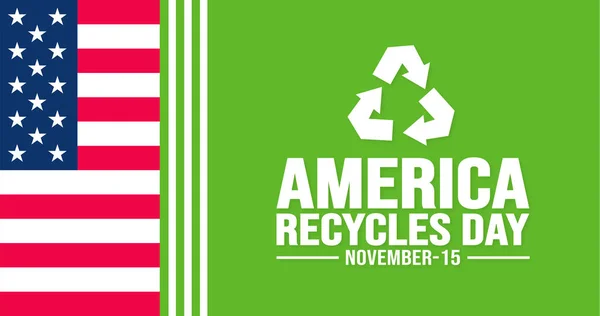 Novembre Est Modèle Fond America Recycles Month Concept Vacances Fond — Image vectorielle