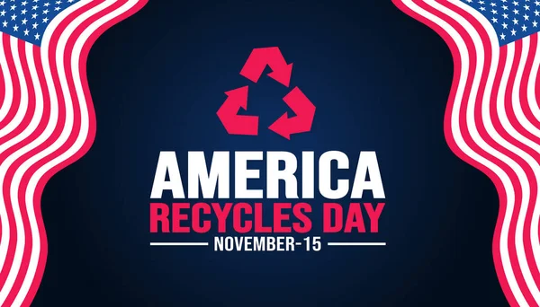 Novembre Est Modèle Fond America Recycles Month Concept Vacances Fond — Image vectorielle