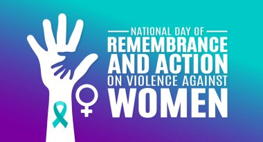 Kasım, Ulusal Anma Günü ve Kadınlara Karşı Şiddete Karşı Eylem Şablonu 'dur. Tatil konsepti. arkaplan, pankart, kart ve poster tasarım şablonu. 