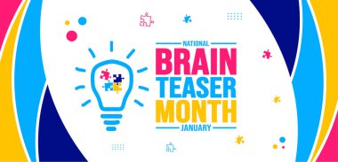 Ocak, Uluslararası Beyin Tezgahı Ay şablonu. Tatil konsepti. arkaplan, pankart, kart ve yazı ve standart renkte poster tasarım şablonu. vektör.