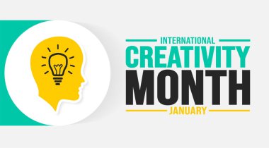 January is International Creativity Month background template. Holiday concept. background, banner, placard, card, and poster design template with text inscription and standard color. vector. clipart