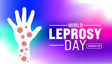 Dünya Cüzam Günü arkaplan tasarım şablonu kullanımı arka plan, pankart, kart, kitap kapağı ve metin yazma ve standart renk ile poster tasarım şablonu. vektör illüstrasyonu.