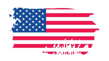Suluboya fırça darbelerine sahip Amerika Birleşik Devletleri bayrağı desen ya da grunge doku tasarımı. Grunge US Flag vuruş efekti. ABD bayrak fırçası boyası 4 Temmuz Amerika Başkanları Günü 'nde kullanıldı.