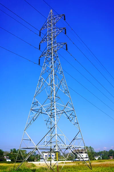Steel Electricity Pylon High Voltage Power Line Electricity Transmission Photo Royalty Free Stock Images