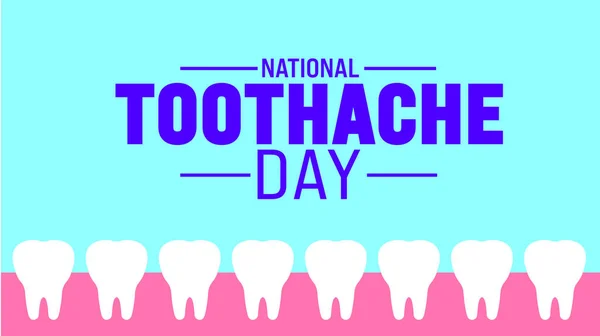 Únor National Toothache Day Pozadí Šablony Koncept Dovolené Použít Pozadí — Stockový vektor