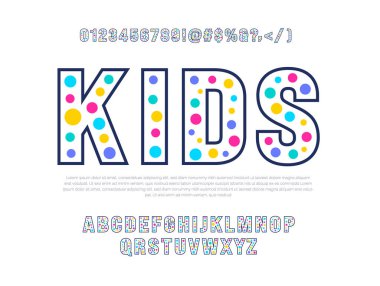 Modern yaratıcı, soyut dijital gökkuşağı renk çizgisi ve nokta alfabe yazı tipi tasarım şablonu seti. Asgari kentsel spor modası fütüristik geometrik teknoloji Trendi tarzı veya çocuk logosu tipografisi.