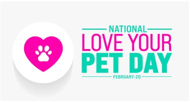 Şubat, Ulusal Sevgi Günü 'nün arka plan şablonu. Tatil konsepti. arkaplan, pankart, kart ve yazı ve standart renk içeren poster tasarım şablonu için kullan. vektör