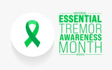 March, Temel Titreşim Farkındalığı Ay arka plan şablonudur. Tatil konsepti. arkaplan, pankart, kart ve yazı ve standart renk içeren poster tasarım şablonu için kullan. vektör 