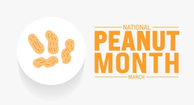 March National Peanut Moon 'un arka plan şablonu. Tatil konsepti. arkaplan, pankart, kart ve yazı ve standart renk içeren poster tasarım şablonu için kullan. vektör illüstrasyonu.