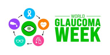 March Dünya Glaucoma Haftası arka plan şablonu. Tatil konsepti. arkaplan, pankart, kart ve yazı ve standart renk içeren poster tasarım şablonu için kullan. vektör illüstrasyonu.