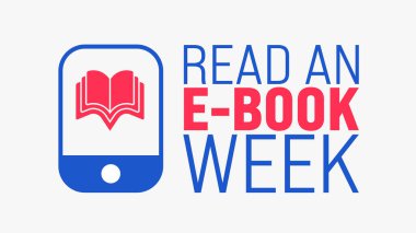 March, bir E-Kitap Haftası şablonu oku. Tatil konsepti. arkaplan, pankart, kart ve yazı ve standart renk içeren poster tasarım şablonu için kullan. vektör illüstrasyonu.