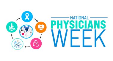 Mart, Ulusal Hekimler Haftası 'nın arka plan şablonu. Tatil konsepti. arkaplan, pankart, kart ve yazı ve standart renk içeren poster tasarım şablonu için kullan. vektör