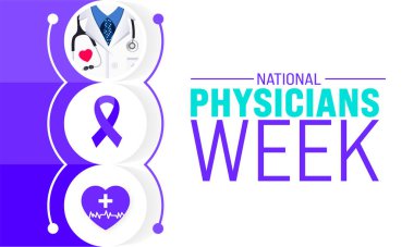 Mart, Ulusal Hekimler Haftası 'nın arka plan şablonu. Tatil konsepti. arkaplan, pankart, kart ve yazı ve standart renk içeren poster tasarım şablonu için kullan. vektör