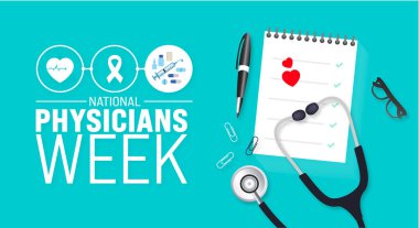 Mart, Ulusal Hekimler Haftası 'nın arka plan şablonu. Tatil konsepti. arkaplan, pankart, kart ve yazı ve standart renk içeren poster tasarım şablonu için kullan. vektör