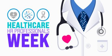 March, Sağlık ve İnsan Kaynakları Profesyoneller Haftası geçmiş şablonu. Tatil konsepti. arkaplan, pankart, kart ve yazı ve standart renk içeren poster tasarım şablonu için kullan. vektör