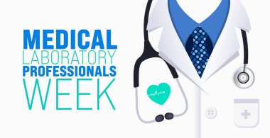 March Ulusal Tıp Laboratuvarı Profesyonelleri Haftası 'nın arka plan şablonu. Tatil konsepti. arkaplan, pankart, kart ve poster tasarım şablonu için metin yazımı ve standart