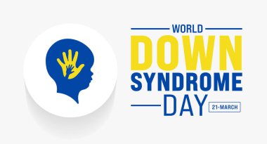 March, Dünya Down Sendromu Günü 'nün arka plan şablonu. Tatil konsepti. arkaplan, pankart, kart ve yazı ve standart renk içeren poster tasarım şablonu için kullan. vektör