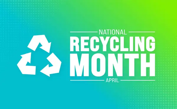 Avril Est Modèle Référence Mois National Recyclage Concept Vacances Utiliser — Image vectorielle