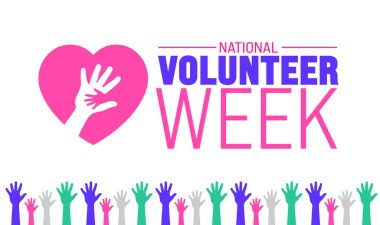 Mart, Ulusal Gönüllü Haftası şablonu. Tatil konsepti. arkaplan, pankart, kart ve yazı ve standart renk içeren poster tasarım şablonu için kullan. vektör