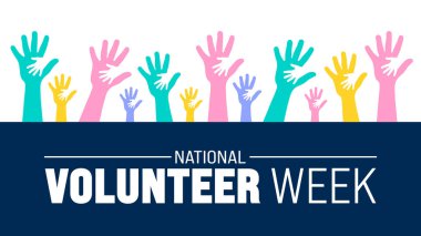 Mart, Ulusal Gönüllü Haftası şablonu. Tatil konsepti. arkaplan, pankart, kart ve yazı ve standart renk içeren poster tasarım şablonu için kullan. vektör