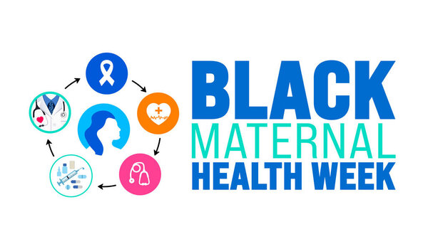 Апрель черный шаблон недели материнского здоровья фона. Концепция праздника. использовать в качестве фона, баннера, плаката, открытки и шаблона оформления плаката с текстовой надписью и стандартным цветом. вектор