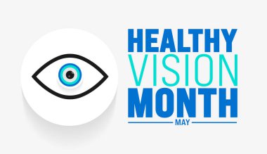 Mayıs, Sağlıklı Görüş Ayı arka plan şablonu. Tatil konsepti. arkaplan, pankart, kart ve yazı ve standart renk içeren poster tasarım şablonu için kullan. vektör illüstrasyonu.