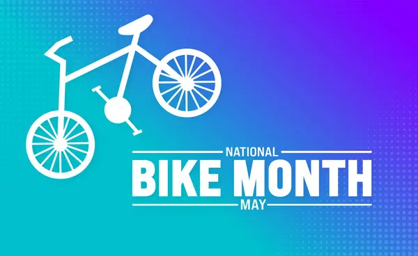 Mai Est Modèle Fond Mois National Vélo Concept Vacances Utiliser — Image vectorielle