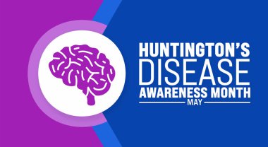 May, Huntingtons Hastalık Farkındalığı Ay şablonu. Tatil konsepti. arkaplan, pankart, kart ve yazı ve standart renk içeren poster tasarım şablonu için kullan. vektör 