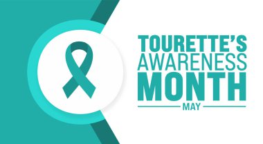 May, Tourettes Farkındalık Ayı şablonu. Tatil konsepti. arkaplan, pankart, kart ve yazı ve standart renk içeren poster tasarım şablonu için kullan. vektör