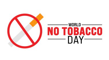 National World No Tobacco Day arka plan şablonu. Tatil konsepti. arkaplan, pankart, kart ve yazı ve standart renk içeren poster tasarım şablonu için kullan. vektör illüstrasyonu.