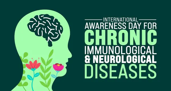 Journée Internationale Sensibilisation Aux Maladies Immunologiques Neurologiques Chroniques Contexte — Image vectorielle