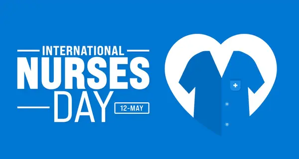 Mai Est Modèle Contexte Journée Internationale Des Infirmières Robe Infirmière — Image vectorielle