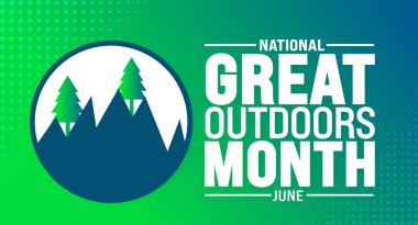 June, Açık Hava Ay 'ın arka plan şablonu. Tatil konsepti. arkaplan, pankart, kart ve yazı ve standart renk içeren poster tasarım şablonu için kullan. vektör illüstrasyonu.