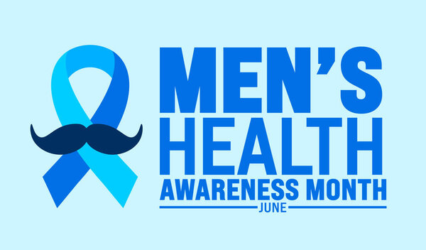 June is National Mens Health Awareness Month background template. Holiday concept. use to background, banner, placard, card, and poster design template with text inscription and standard color.