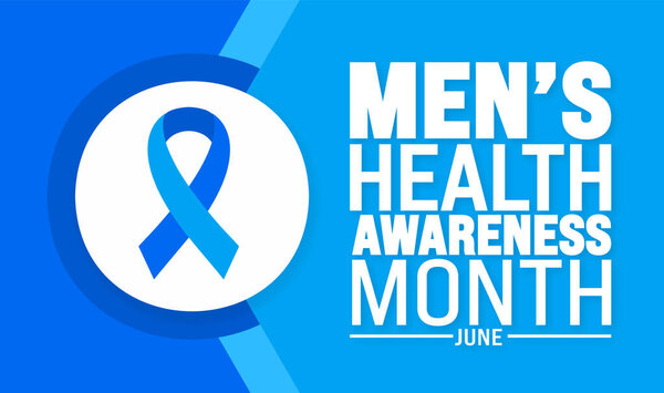 June is National Mens Health Awareness Month background template. Holiday concept. use to background, banner, placard, card, and poster design template with text inscription and standard color.