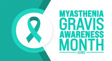 Haziran, Myasthenia Gravis Farkındalık Ayı arka plan şablonu. Tatil konsepti. arkaplan, pankart, kart ve yazı ve standart renk içeren poster tasarım şablonu için kullan. vektör