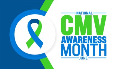 June is CMV Awareness Month background template. Holiday concept. use to background, banner, placard, card, and poster design template with text inscription and standard color. vector illustration. clipart