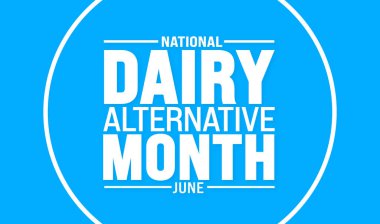 June National Dairy Alternatif Ay arka plan şablonu. Tatil konsepti. arkaplan, pankart, kart ve yazı ve standart renk içeren poster tasarım şablonu için kullan. vektör