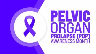 June is Pelvic Organ Prolapse (pop) Awareness Month background template. Holiday concept. use to background, banner, placard, card, and poster design template with text inscription and standard color. clipart