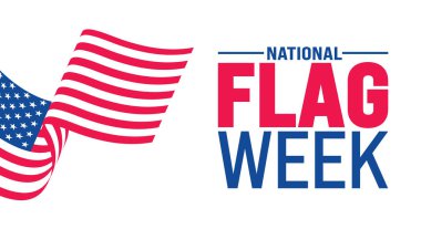 Haziran, Ulusal Bayrak Haftası 'nın arka plan şablonu. Tatil konsepti. Metin yazma ve standart renk ile arkaplan, pankart, kart ve poster tasarım şablonu için kullan.